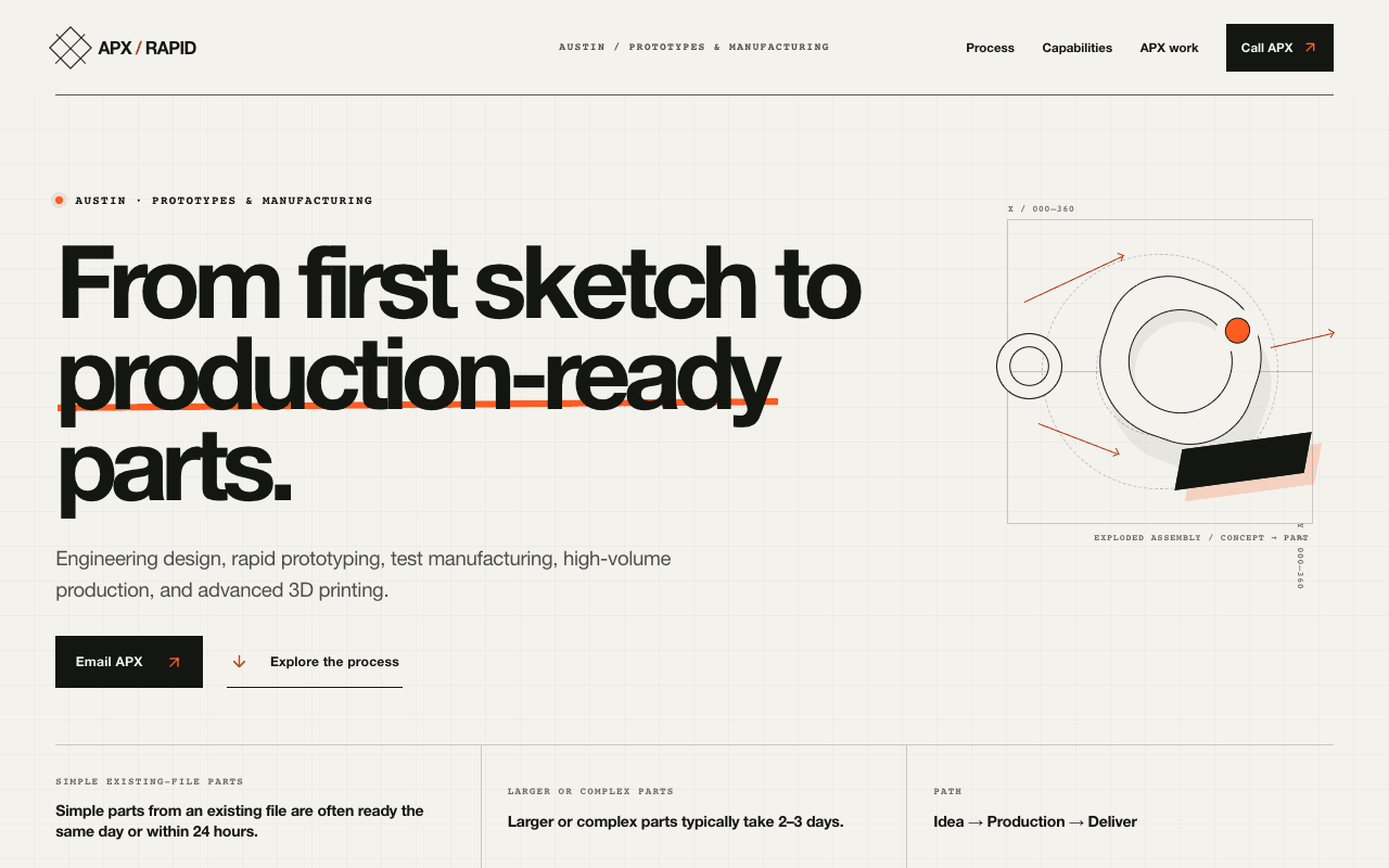 APX Rapid live project homepage