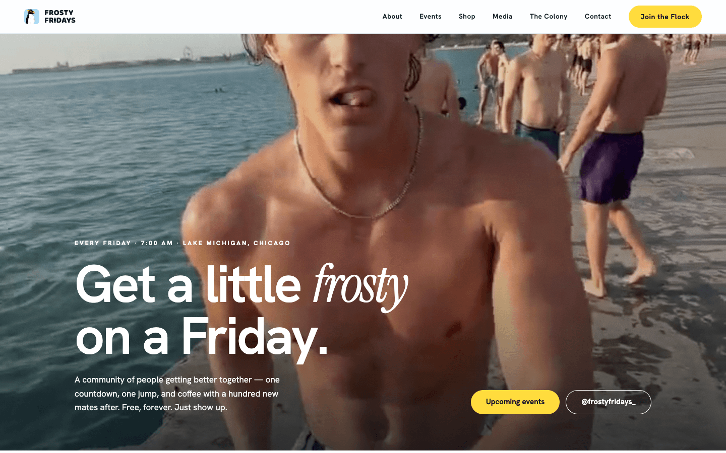 Frosty Fridays live project homepage