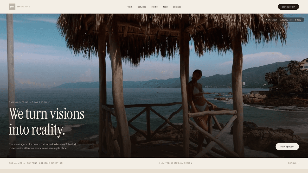 GNM Marketing live project homepage