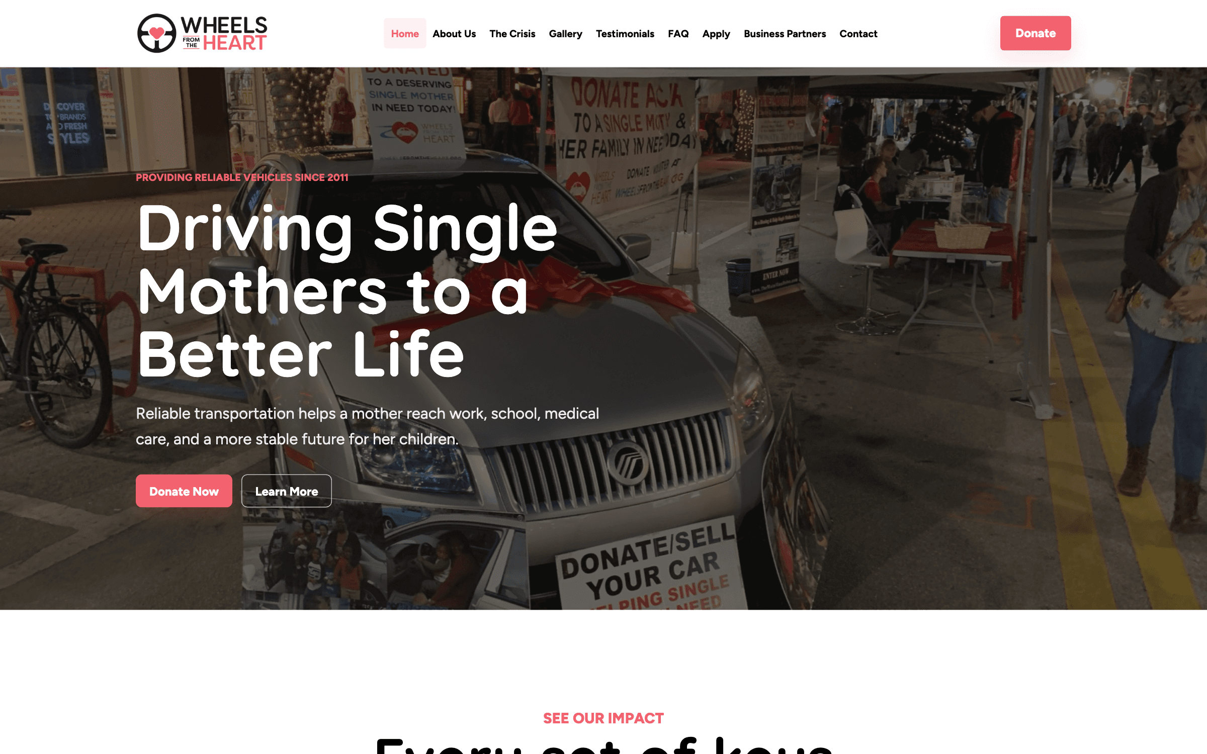 Wheels from the Heart live project homepage